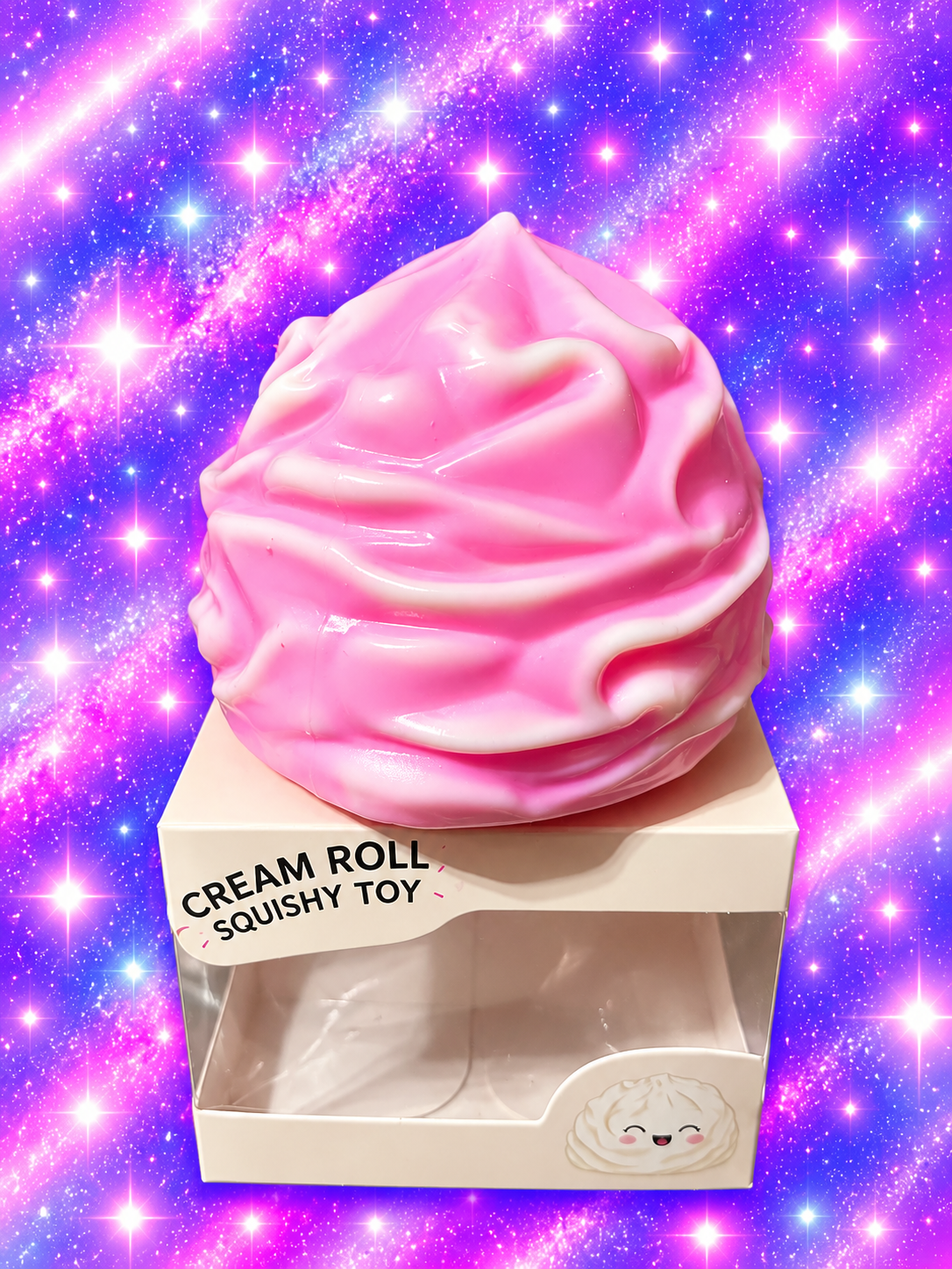 Jumbo Pink Cream Roll Squishy