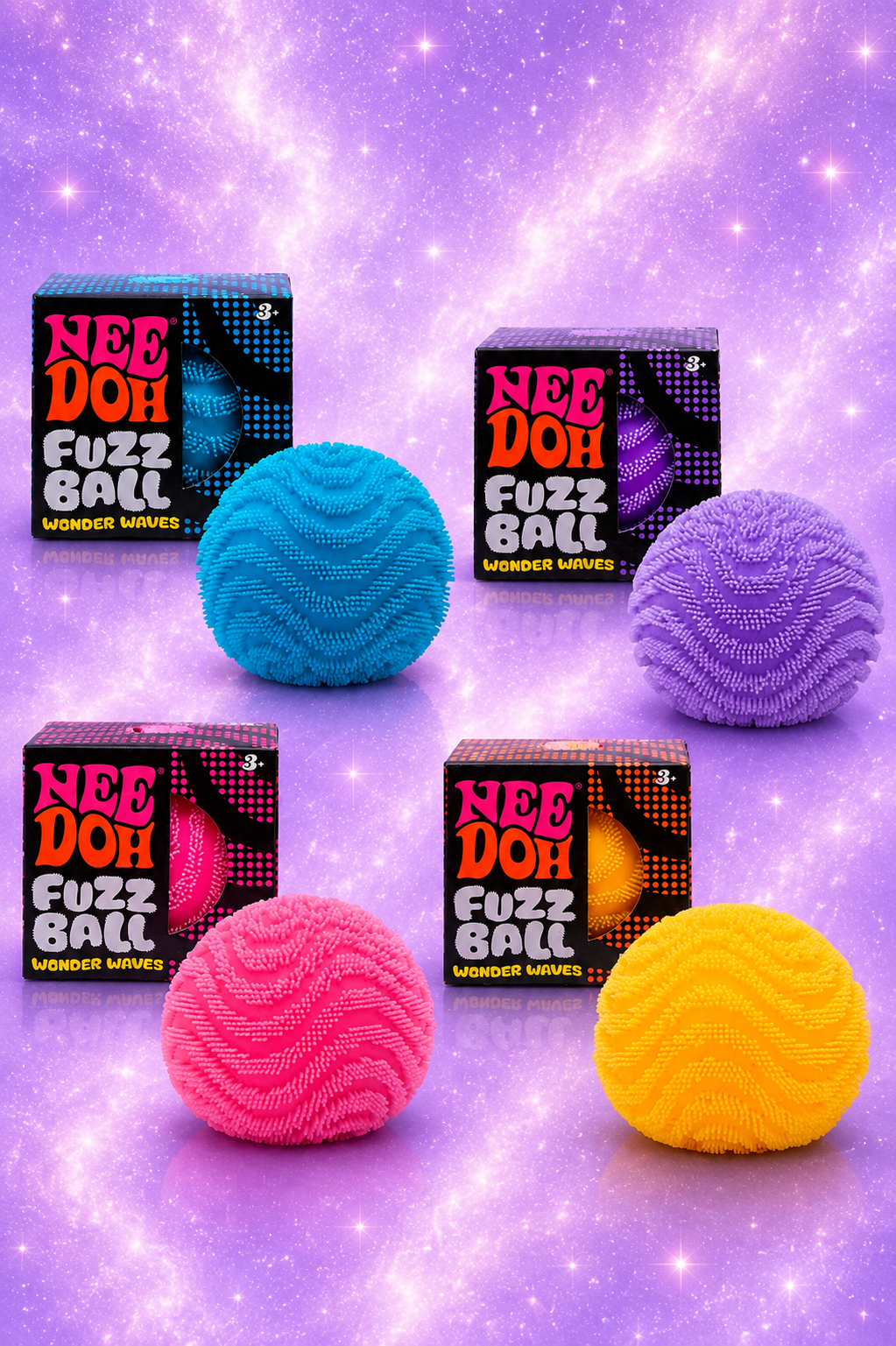 Original NeeDoh Fuzz Ball Wonder Waves (Qty:1 Assorted Colors)