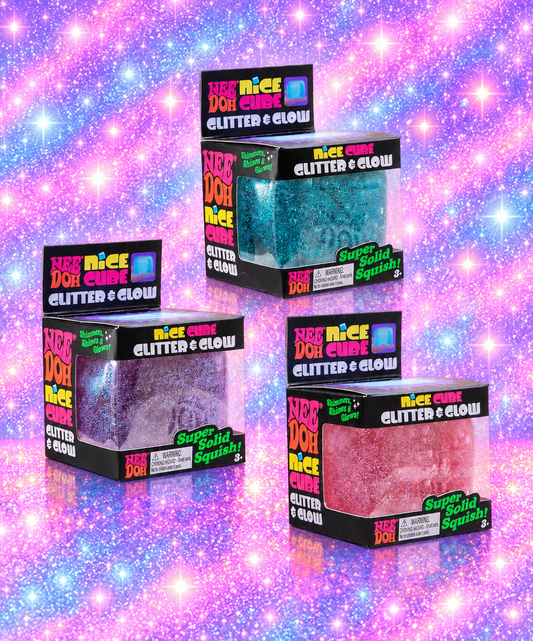 Original NeeDoh Nice Cube Glitter & Glow (Qty:1 Assorted Colors)